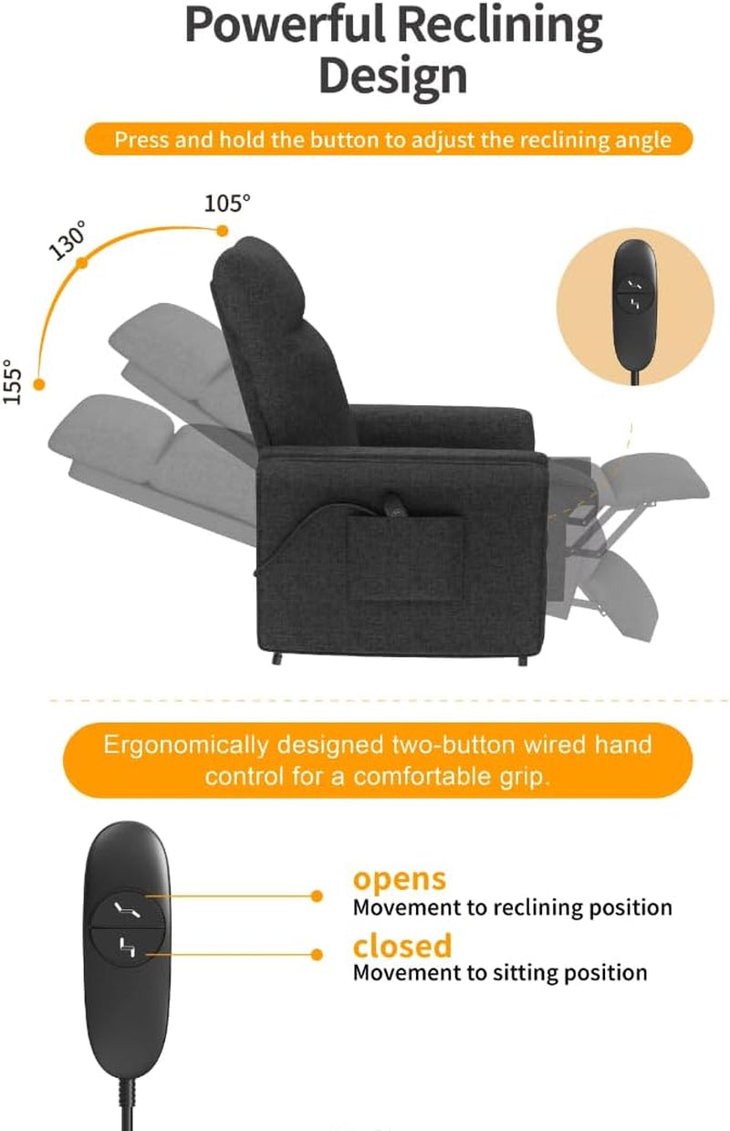SBS Recliner Chair - Single Seater Floor Sofa Oversized Textile Recliner Sofa for Adults, Recling Chiar, Perfect Small Recliner for Small Spaces, Watching Moving, Reading Book for Home, or Theater