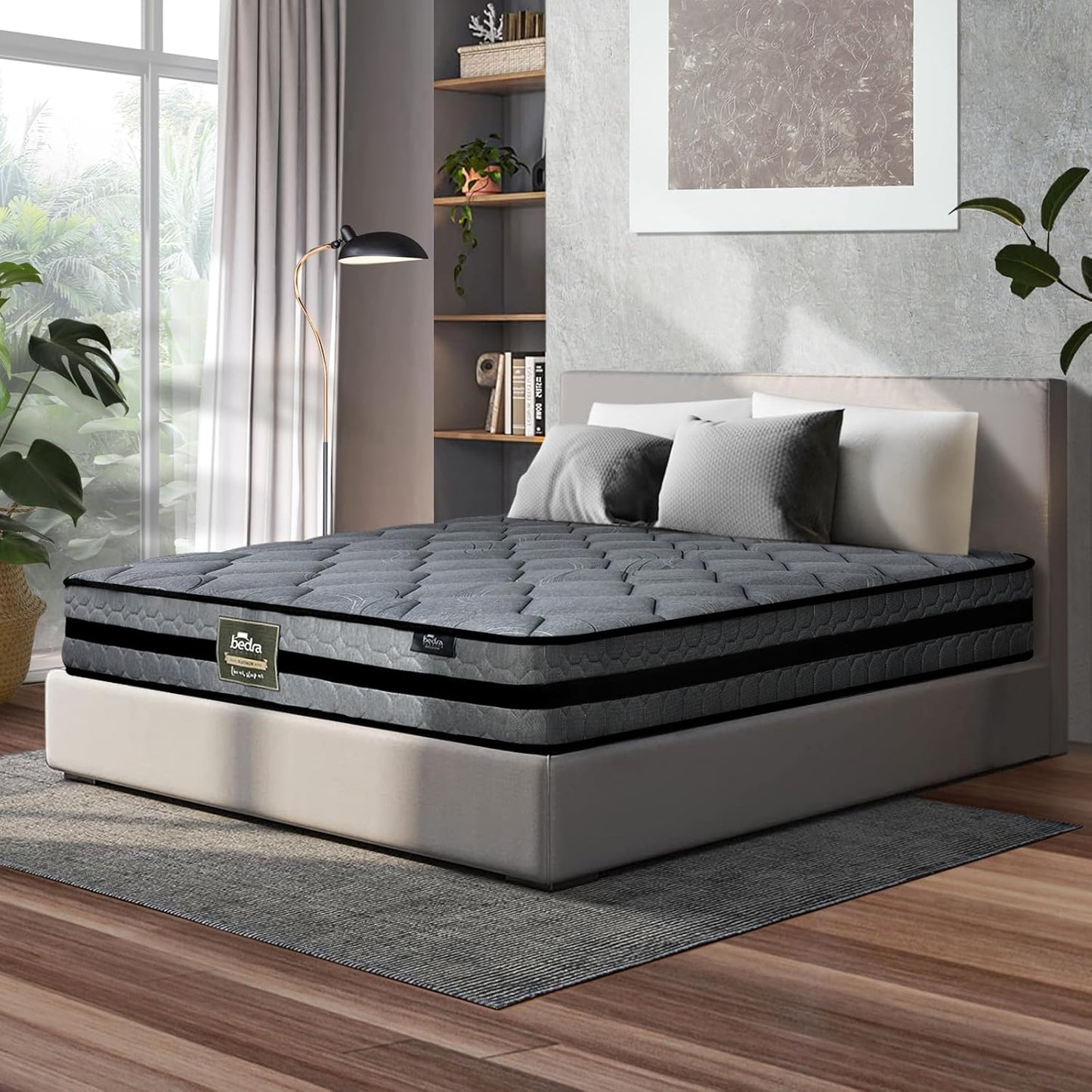 Bedra Bedding King Size Mattress King Bed Mattress Pocket Springs System 3D Mesh Fabric Firm Foam 22Cm 7 Zone,7-Layer Structure