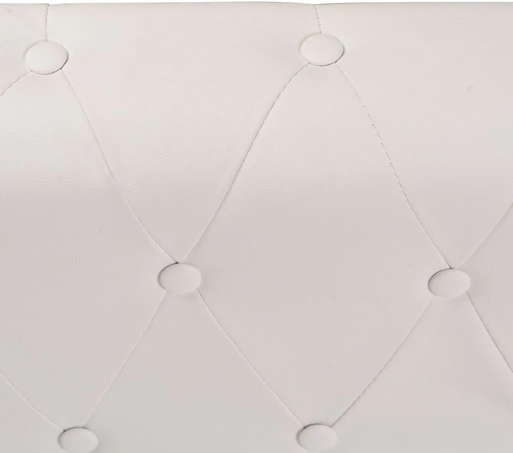 Chesterfield Corner Sofa 5-Seater Artificial Leather, White - Elegant Tufted Design, Sturdy Wooden Frame, 205 X 205 X 73 Cm, Perfect Sofas for Living Room & Office, Comfortable & Easy to Assemble