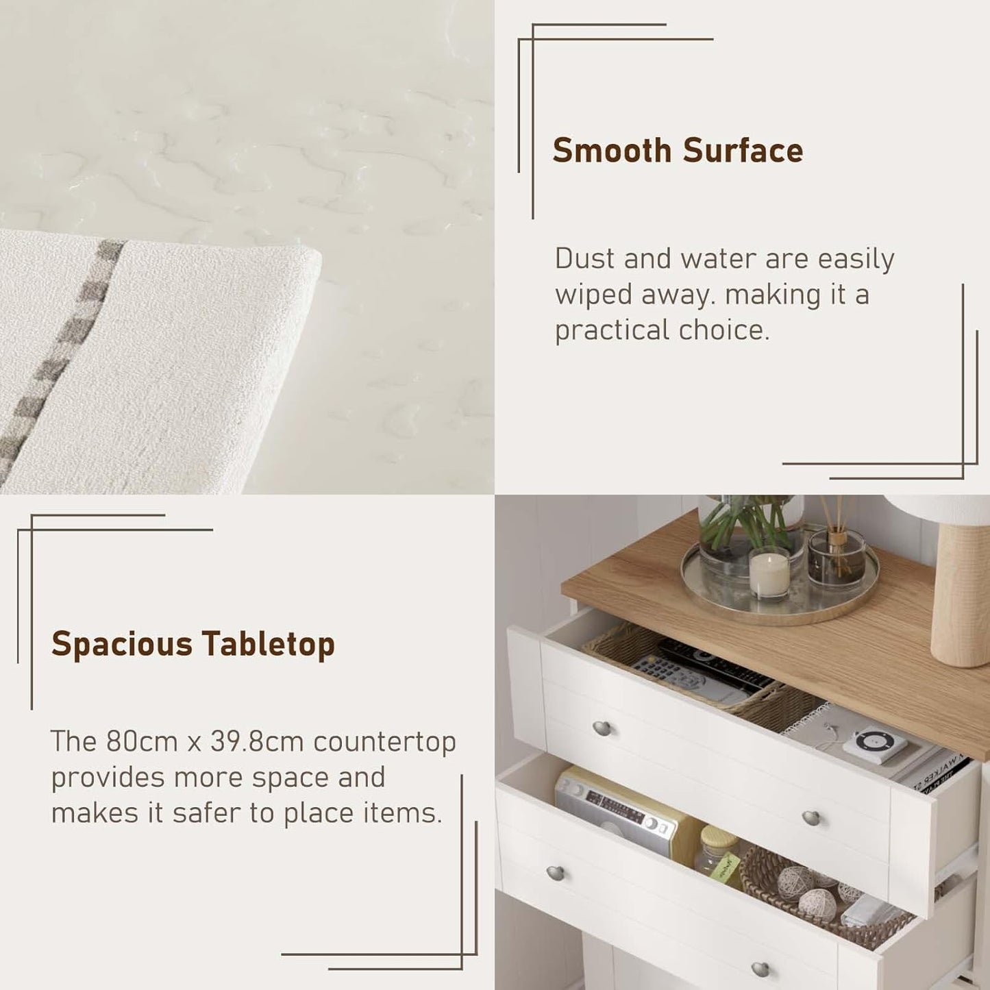 Meryluk White Dresser 10 Drawer Dresser for Bedroom,White