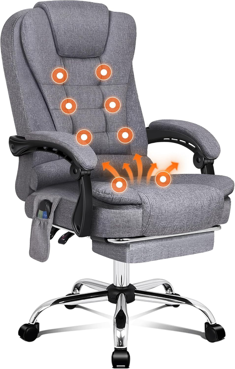 ALFORDSON Ergonomic Office Computer Chair with Footrest, High Back Executive Desk Chair Recliner for Home Office, PU Leather Video Gaming Chair, Earl Black