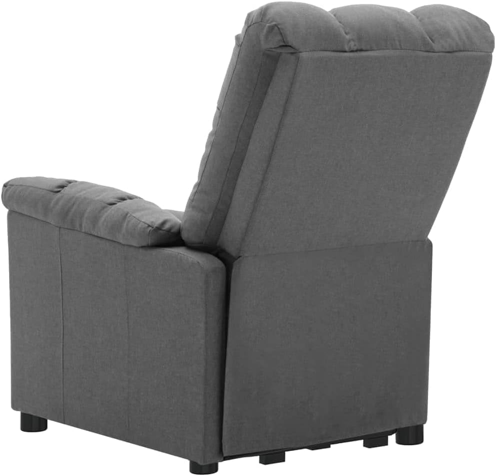 Vidaxl Fabric Massaging Recliner Chair - Light Grey, Flexible Manual Reclining with Electric Stand up Lift Function