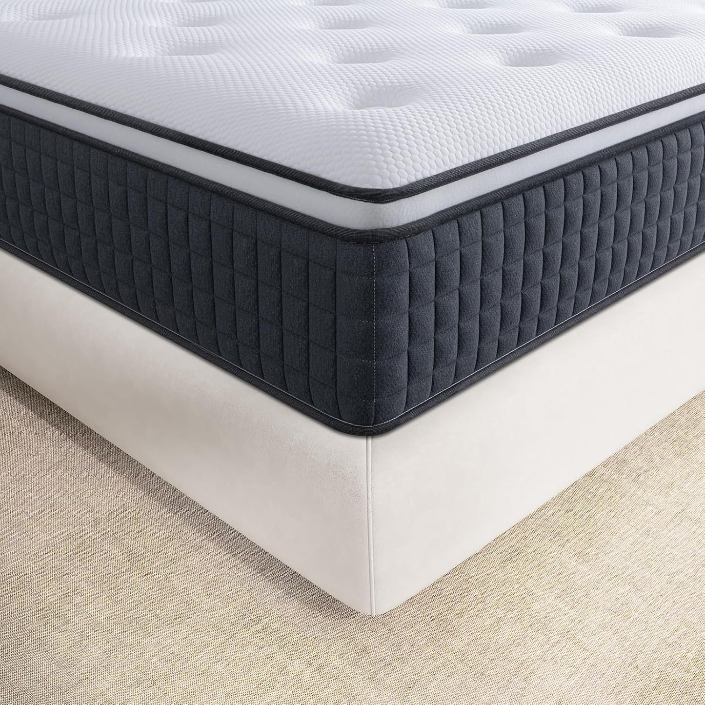 Double Hybrid Mattress,Twolike 30Cm Thickness Firm Foam Innerspring Spring System with 5 Zone Pocket Spring System and Breathable, Mattress in a Box