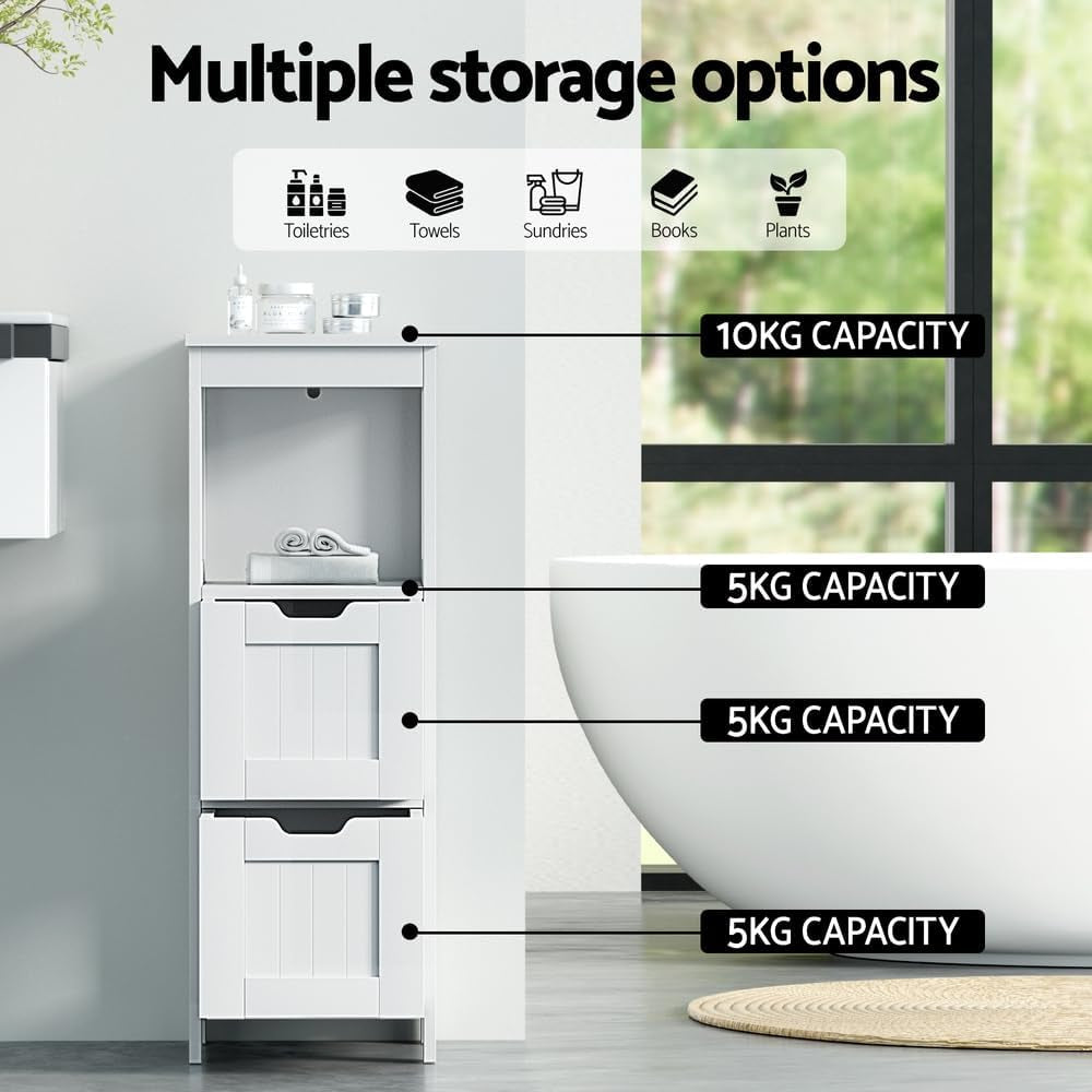 Bathroom Storage Cabinet Floor Toilet Drawer Bedroom Organizer Standing
