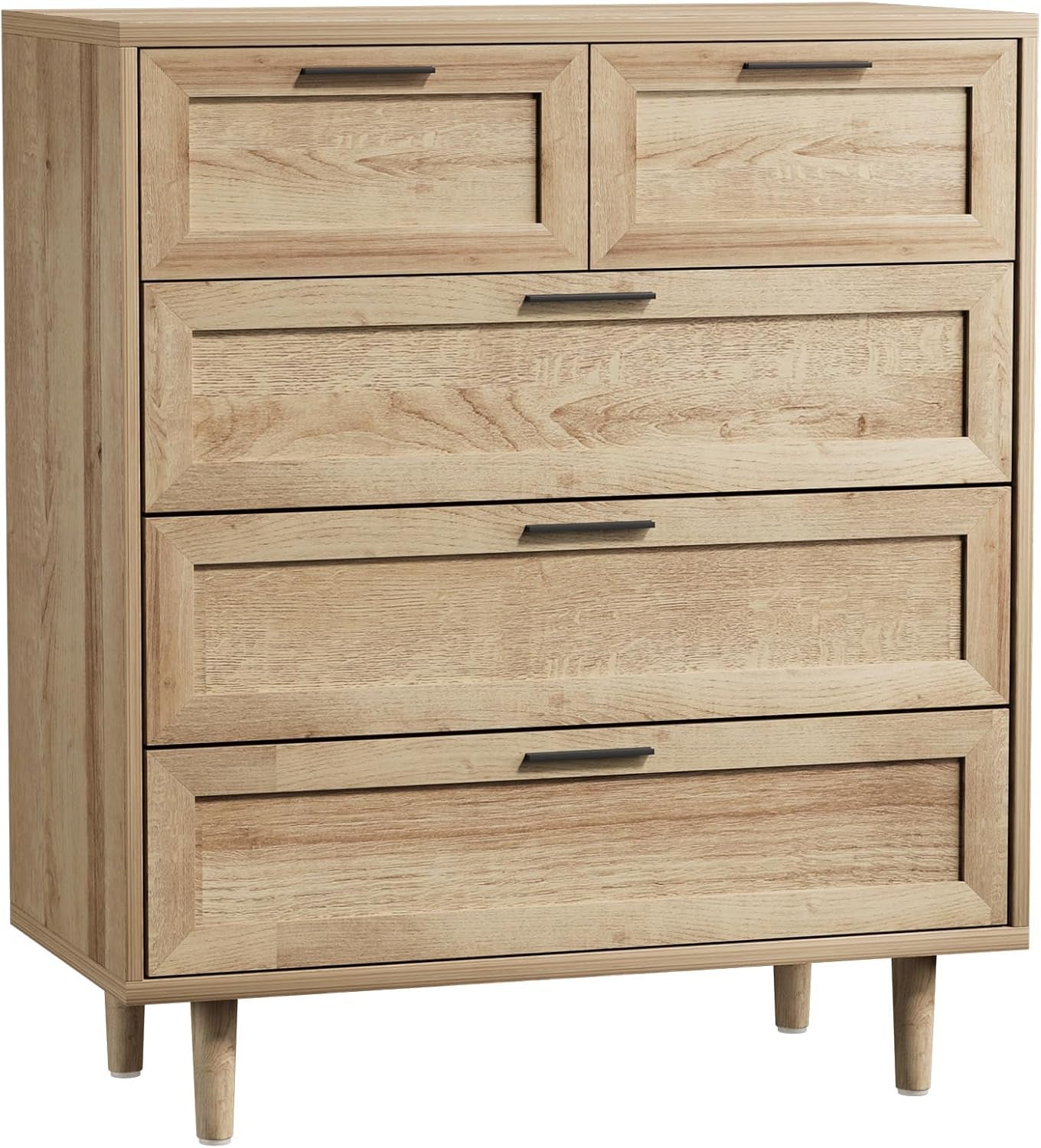 Chest of Drawers Dresser with 5 Storage Cabinet Tallboy Natural