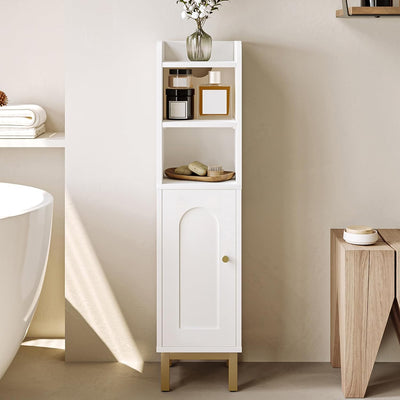 =Bathroom Storage Cabinet, Small Corner Floor Cabinet with Door and Shelves