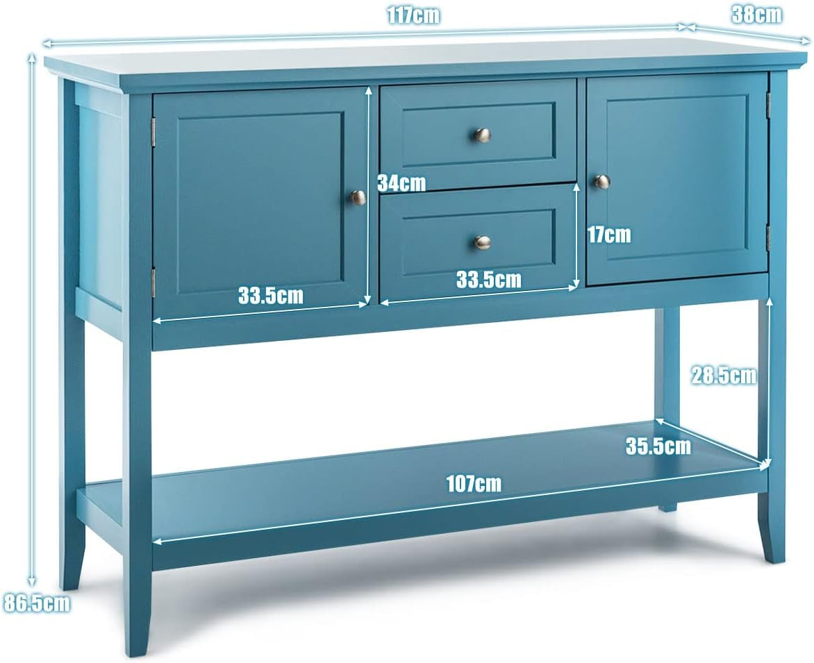 Buffet Sideboard Table, Wood Hallway Console Table with 2 Drawers & 2 Cabinets