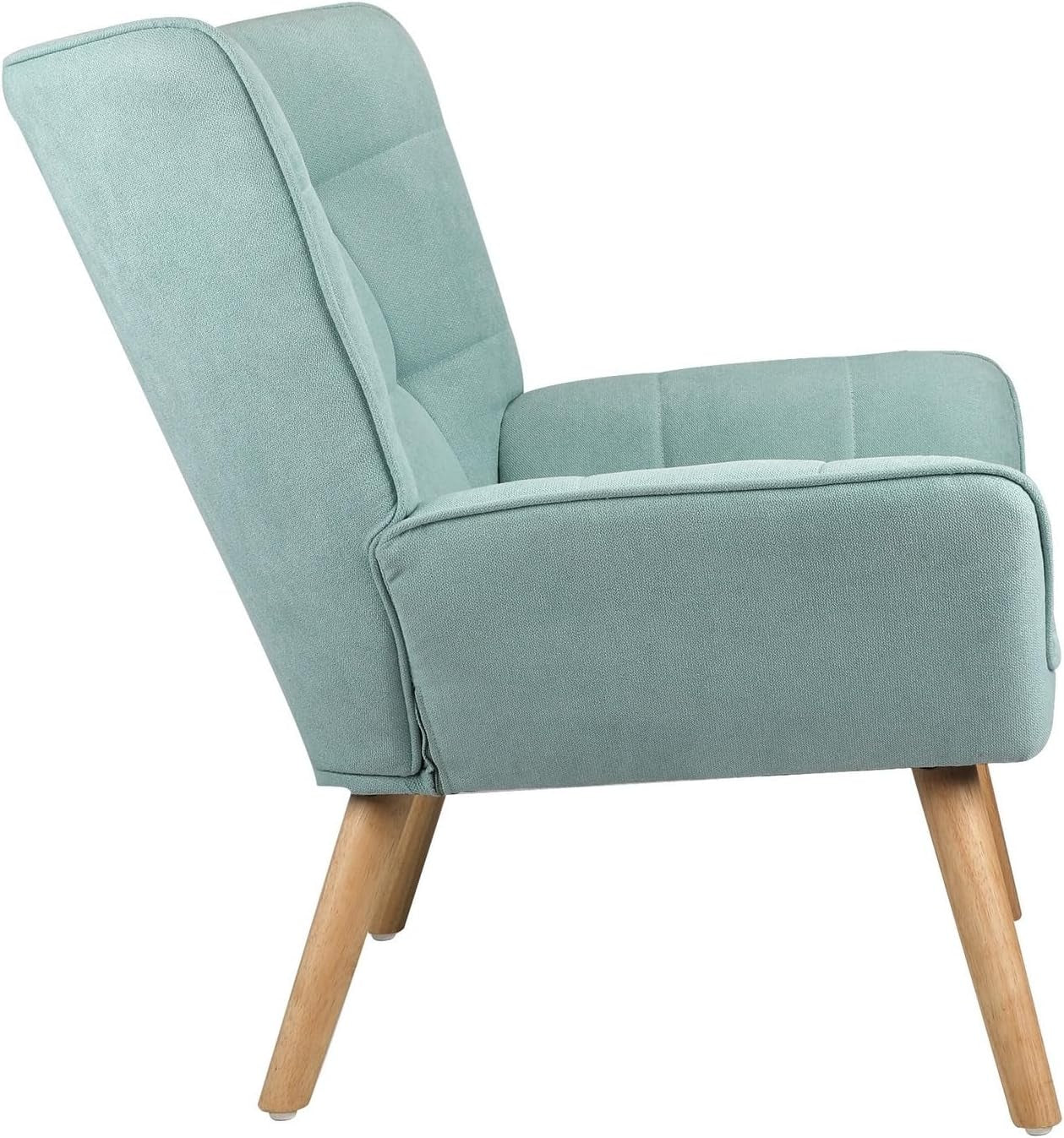 Oikiture Armchair Accent Lounge Chairs Stoolseating Soft Home Office Furniture Stools for Dining Living Room or Bedroom Fabric Upholstered, Blue
