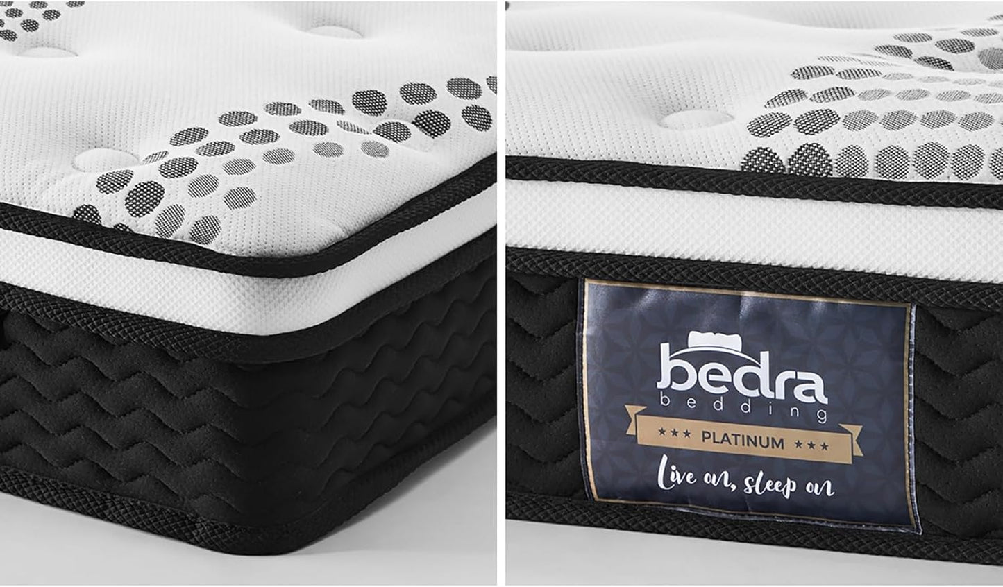 King Single Bed Mattress, Bedra Bedding King Single Mattress with Cool Gel and Euro Top 22Cm Thickness Medium Firm