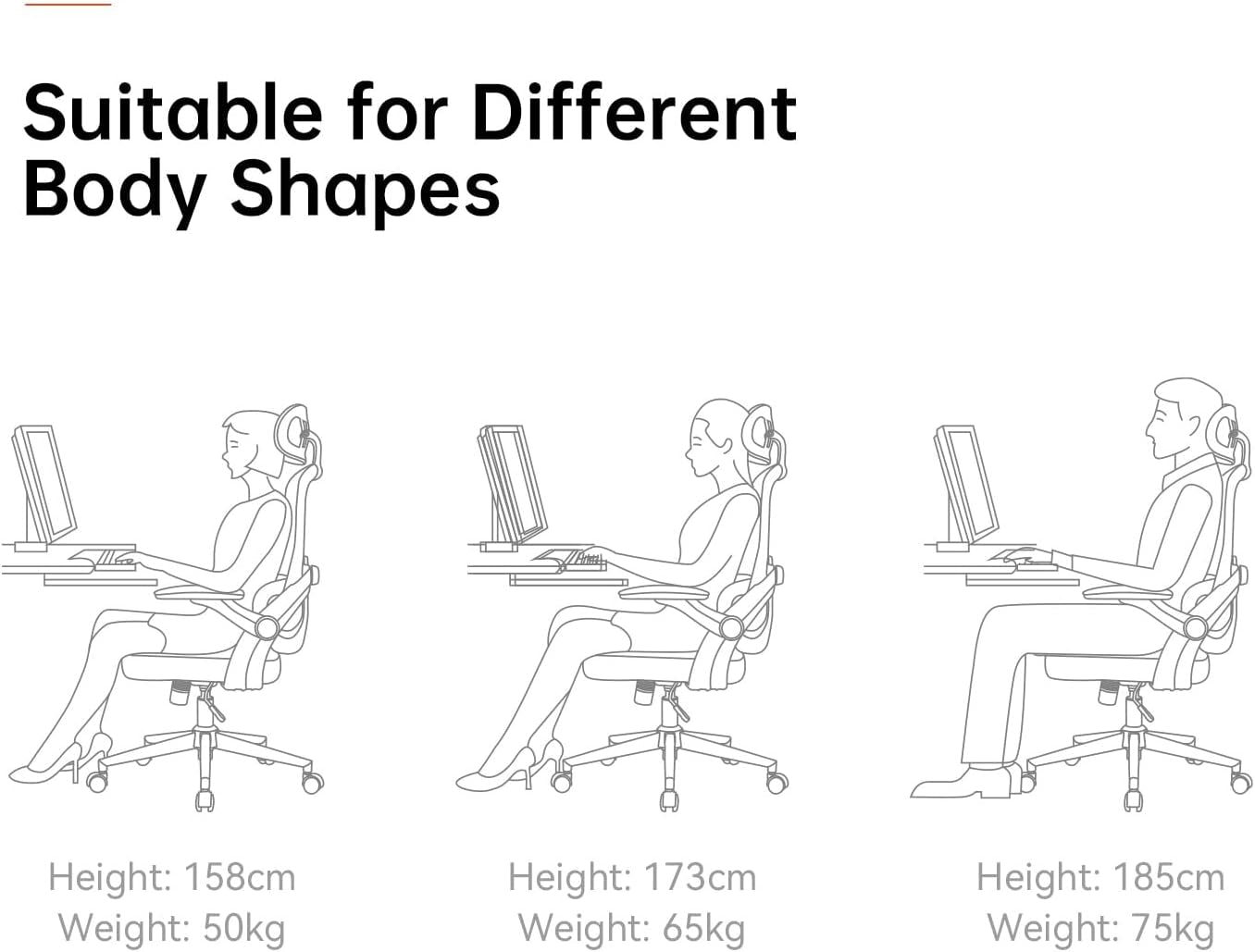 SIHOO M102C-M101 Ergonomic Office Chair, Computer High Back Chair with Dual Back Design - Individual Lumbar Pillow, 3D Armrests, Adjustable Headrest and Comfortable Thick Cushion (Black)