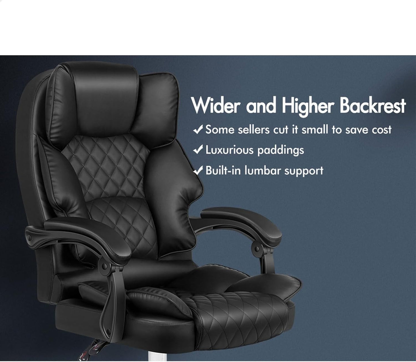 ALFORDSON Ergonomic Office Chair with Massage, 150° Recline and 360° Swivel, Gaming Executive Computer Racer Chair Adjustable Height,Pu Leather Home Office Chair with High Backest Support (Black)