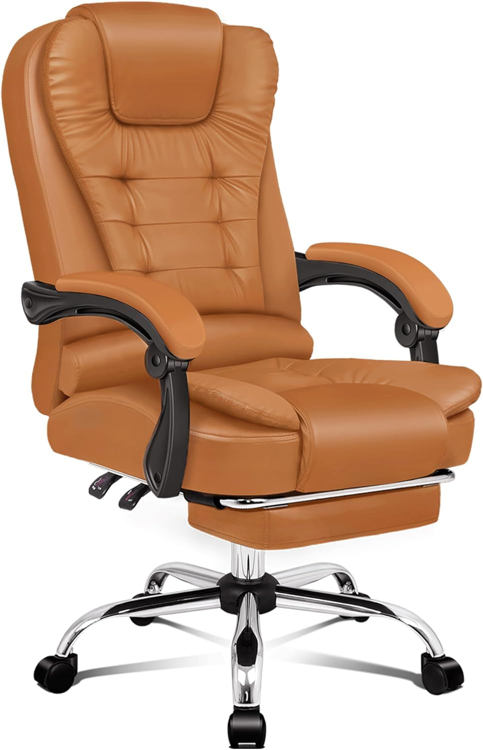 ALFORDSON Ergonomic Office Computer Chair with Footrest, High Back Executive Desk Chair Recliner for Home Office, PU Leather Video Gaming Chair, Earl Black