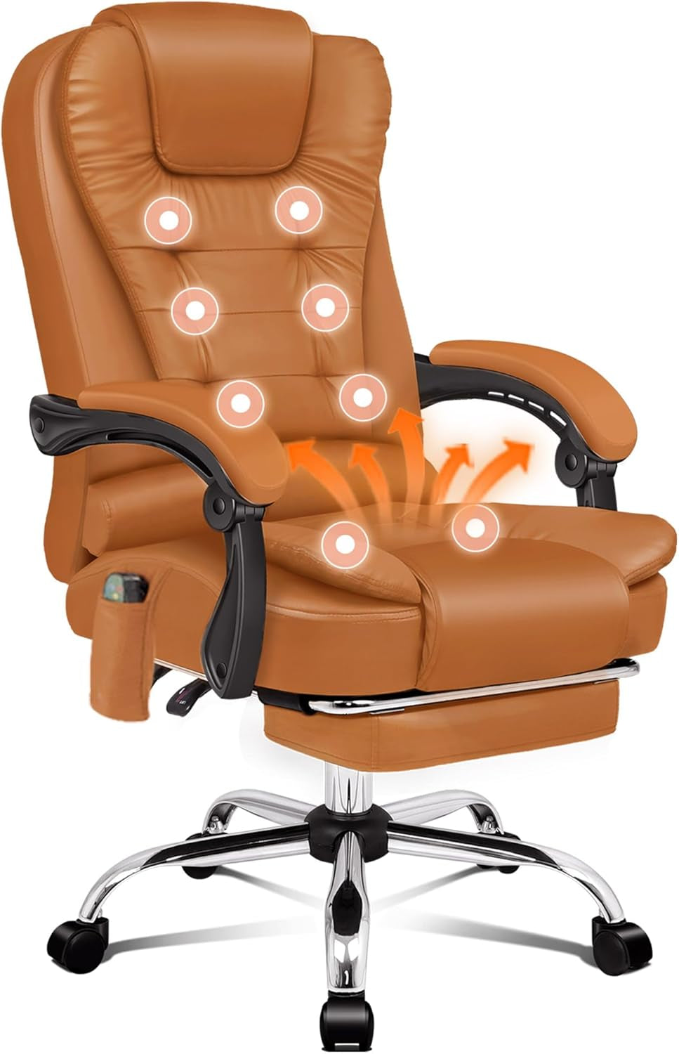 ALFORDSON Ergonomic Office Computer Chair with Footrest, High Back Executive Desk Chair Recliner for Home Office, PU Leather Video Gaming Chair, Earl Black