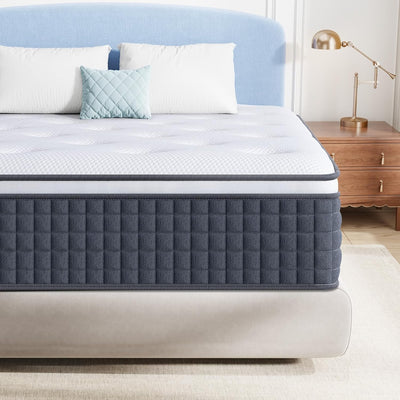 Double Hybrid Mattress,Twolike 30Cm Thickness Firm Foam Innerspring Spring System with 5 Zone Pocket Spring System and Breathable, Mattress in a Box