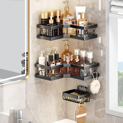 Shower Caddy, 2 Pack Bathroom Shelves+1 Soap Dish,Shower Storage, Adhesive Shower Shelr