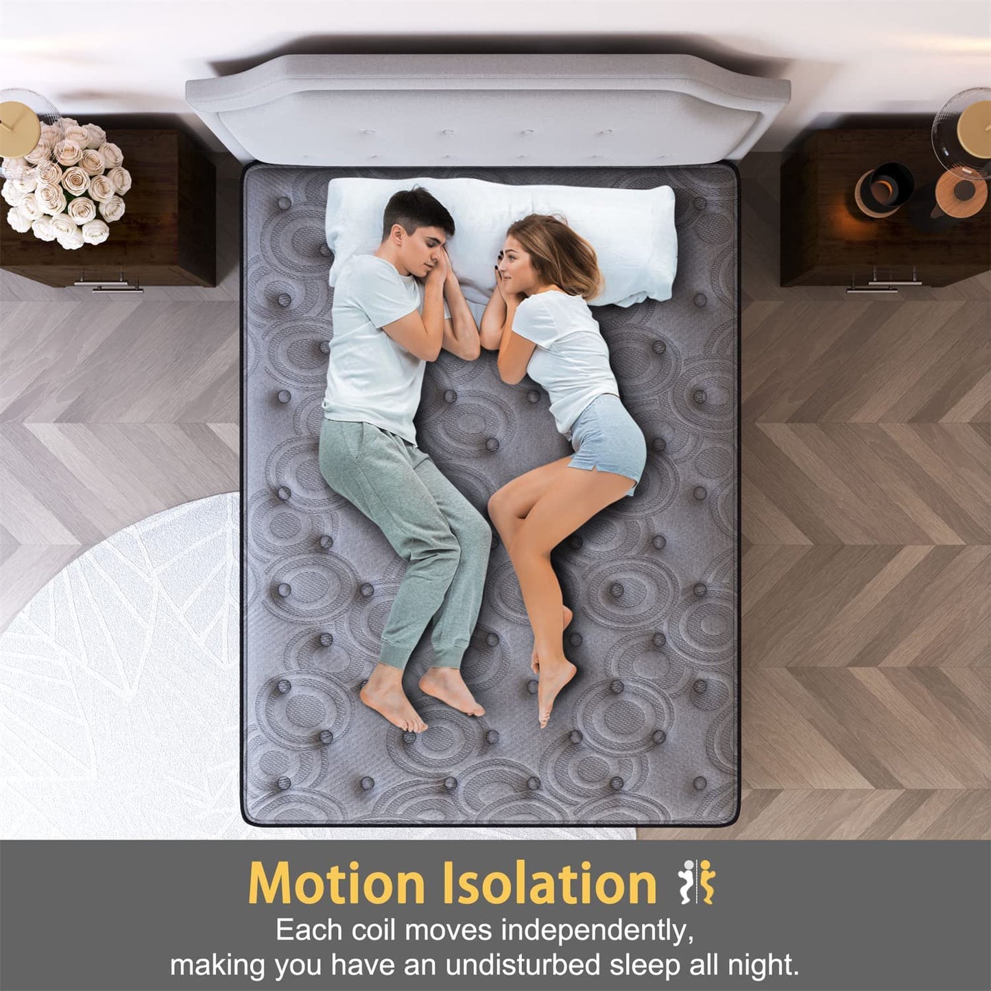 Duchess Hybrid Mattress Gel Memory Foam and Pocket Springs for Pressure Point Relief, High Density Layer for Medium Firm Feel Experience Deluxe Sleep Comfort (Euro Top-26Cm, Queen)