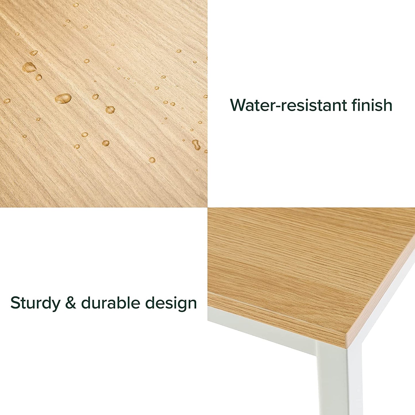 Zinus Soho Office Desk Computer Table | Dining Strong Metal Frame, Quick Assembly - Natural 140Cm