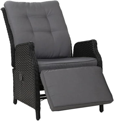 Gardeon Recliner Chair Sun Lounge Setting Outdoor Furniture Patio Wicker Sofa