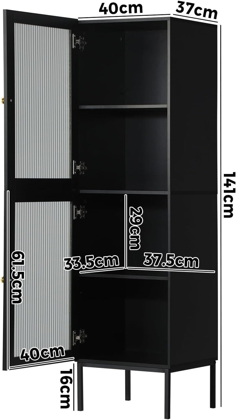 Slim Bathroom Cabinet Tall Storage Cupboard Floor Cabinet