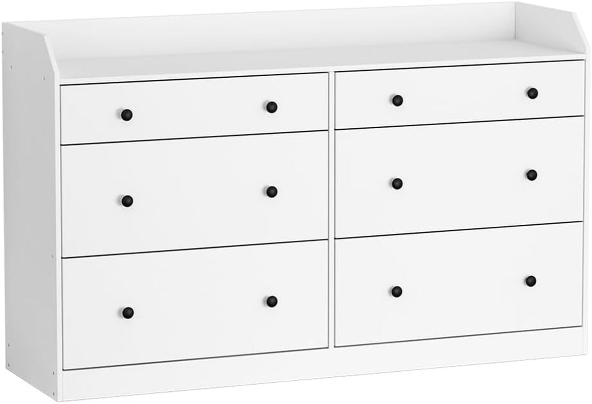 Chest of Drawers 6 Drawer Tallboy, White