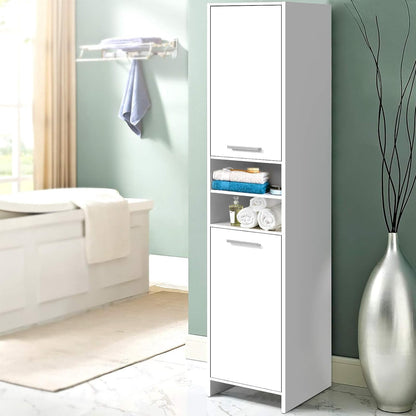 Bathroom Storage Cabinet, 185Cm Tall Adjustable Cupboard Side Table Corner Shelf 