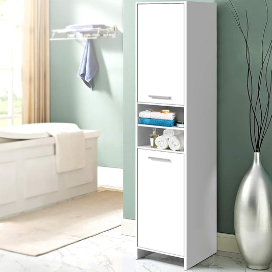 Bathroom Storage Cabinet, 185Cm Tall Adjustable Cupboard Side Table Corner Shelf 