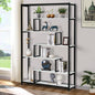Six Tier Bookshelf Bookshelf Industrial Multi-Level Bookcase Storage Rack Display Shelf Unit for Home and Office White
