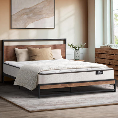 King Size Bed Frame with Mattress Set Metal Bed Base King Bed Mattress