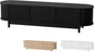 ALFORDSON TV Cabinet Stand Black, Handle-Free Modern Furniture Entertainment Unit Stand with 2 Ample Storage Side Cabinets and 2 Middle Shelves for Living Room,160 X 40 X 40Cm in Black