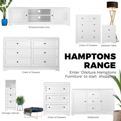 Oikiture Sideboard Bathroom Cabinet with 3 Drawers
