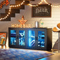 Wine Bar Cabinet with LED Light, 65" Sideboard Buffet Cabinet with Storage, Modern Home Coffee Bar Cabinet with Smart Human Sensor for Kitchen Dining Room Living Room, Black