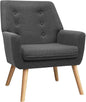 Artiss Armchair Grey Recliner Lounge Dining Chairs Sofa Nursing Occasional Reading Seating Armchairs Home Living Room Bedroom Furniture, Upholstered with Linen Fabric