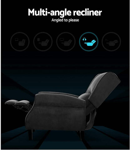 Recliner Chair Charcoal Fabric Lounge Sofa Armchair,Adjustable Backrest Footrest Nursing Feeding