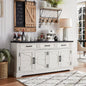 Farmhouse Buffet Sideboard Cabinet, 66" Buffet Table Coffee Bar Wine Bar Cabinet with Drawers and Doors, Kitchen Sideboard Storage Cabinet for Dining Room