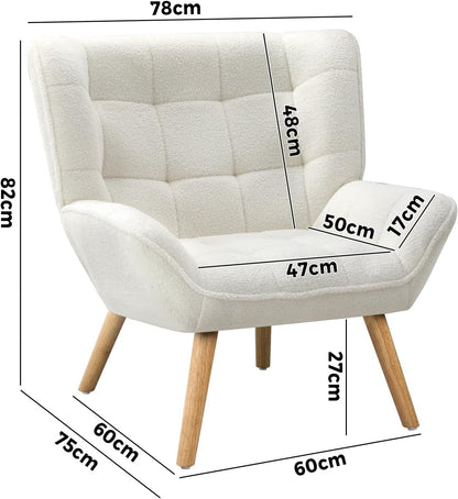 Sherpa Armchair Home Accent Chair for Living Room