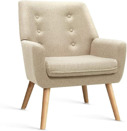 Artiss Armchair Grey Recliner Lounge Dining Chairs Sofa Nursing Occasional Reading Seating Armchairs Home Living Room Bedroom Furniture, Upholstered with Linen Fabric