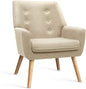 Artiss Armchair Grey Recliner Lounge Dining Chairs Sofa Nursing Occasional Reading Seating Armchairs Home Living Room Bedroom Furniture, Upholstered with Linen Fabric