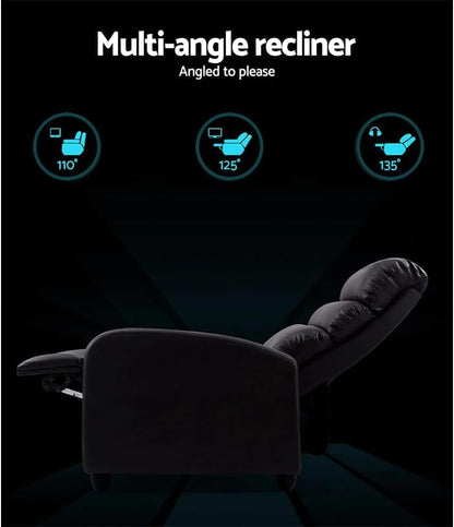 Artiss Recliner Chair Leather Lounge Sofa Armchair, Home Furniture Health Personal Care, Adjustable Backrest Footrest Electric Seat Office Brown