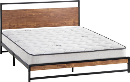King Size Bed Frame with Mattress Set Metal Bed Base King Bed Mattress