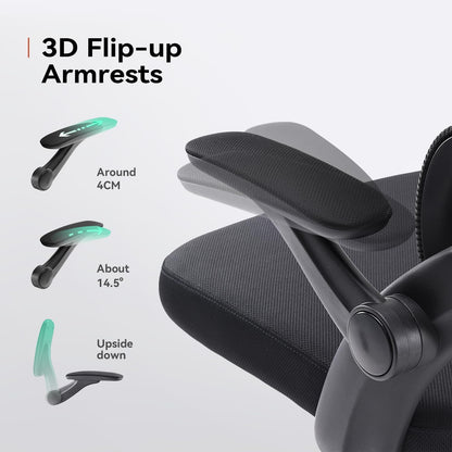 SIHOO M102C-M101 Ergonomic Office Chair, Computer High Back Chair with Dual Back Design - Individual Lumbar Pillow, 3D Armrests, Adjustable Headrest and Comfortable Thick Cushion (Black)