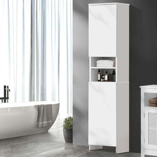 Bathroom Cabinet Cupboard Storage Tallboy with Adjustable Shelves 173 X 30 X 30Cm