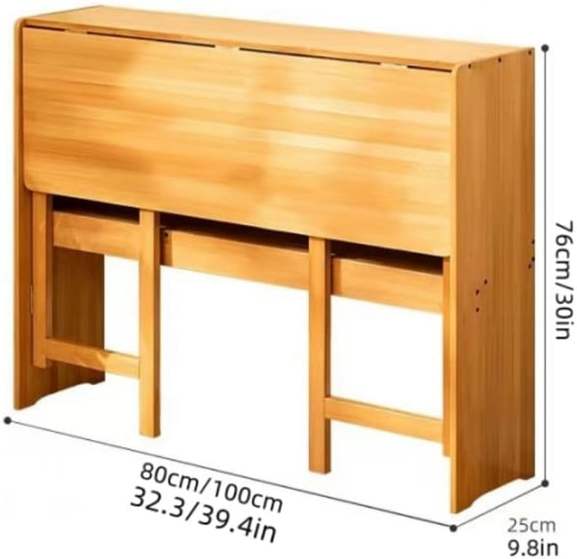 Pklblr ZTO Store Folding Desk Simple Laptop Table for Home Office, Study save Space (Tawny, Large)