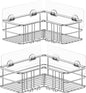 2 Pack Silver Corner Shower Hanging Bathroom Rack, Stainless Steel 304 Rust Resistant