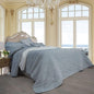 Hampton Style Luxe Velvet Bedspread Set - Ice Blue Queen