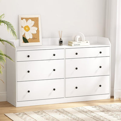 Chest of Drawers 6 Drawer Tallboy, White