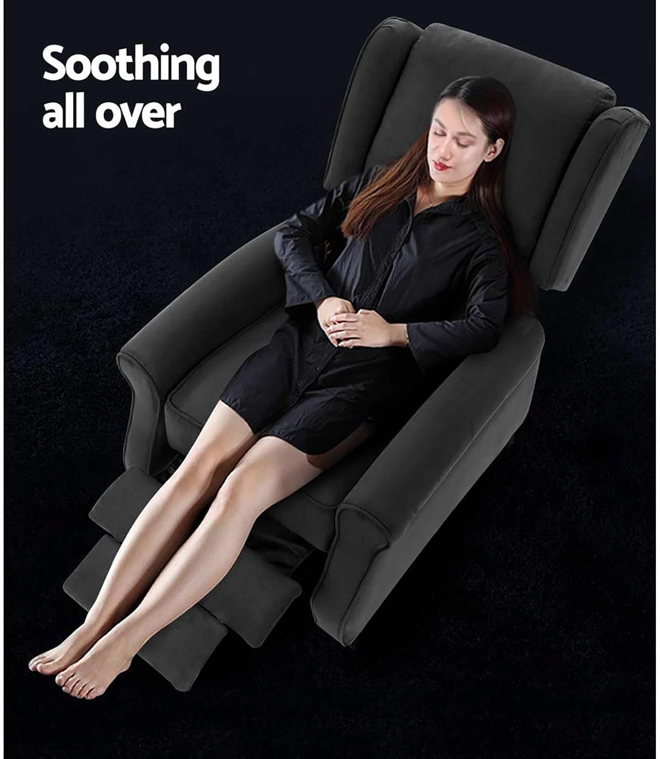 Recliner Chair Charcoal Fabric Lounge Sofa Armchair,Adjustable Backrest Footrest Nursing Feeding