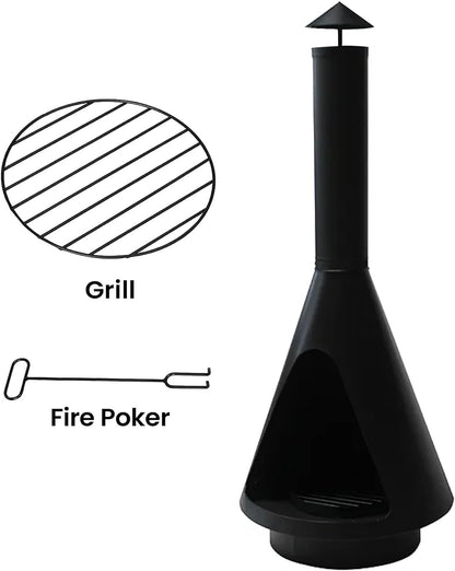 Chimney Fire Pit Patio Heater Outdoor Camping Portable Chiminea Brazier Fireplace 105Cm
