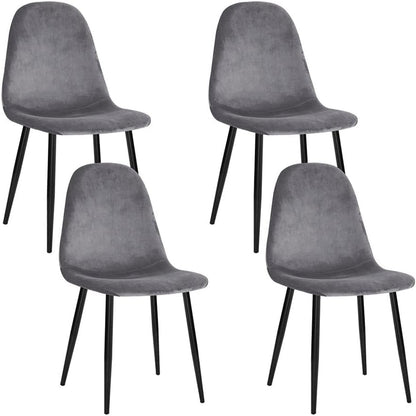 Artiss Dining Chairs Set of 4 Grey Esright Kitchen Chair Nursing Seats Reading Seating Home Living Room Bedroom Cafe Office Furniture, Faux Linen Fabric, in 44Cm Seat Height