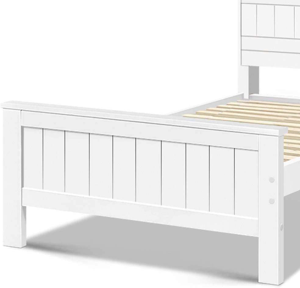 King Single Bed Frame Platform Wooden Timber Frames with Bookshelf Beds Base 