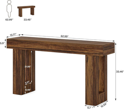 Farmhouse Wooden Table 63-Inch Long